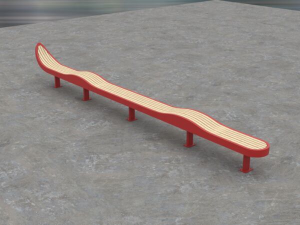 Illustrasjon av Hasans sittebenker "Hit og Dit" av arkitekt Mads Øien.