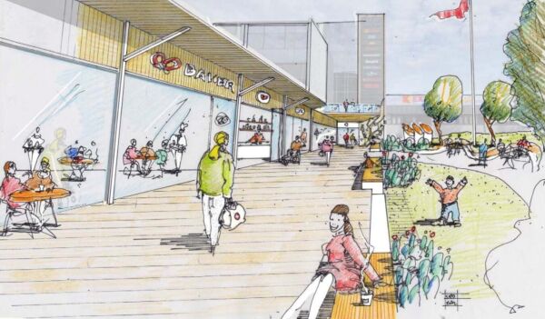 Illustrasjon av Furuset Torg Nord.