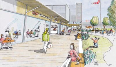 Illustrasjon av Furuset Torg Nord.