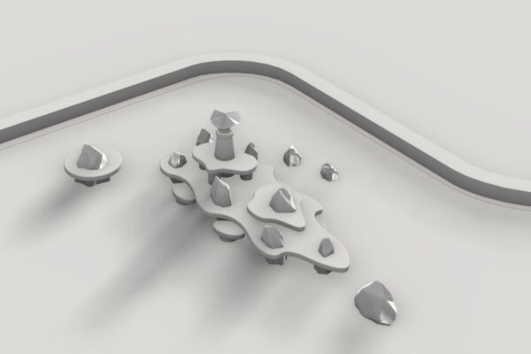 Illustrasjon av Are Mokkelbost sitt kunstprosjekt for Kalbakken servicebygg.