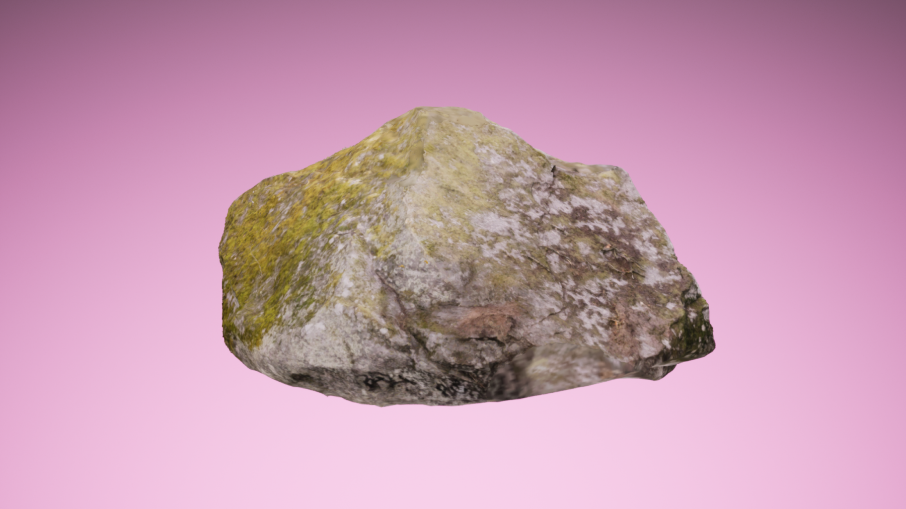 En stein med rosa bakgrunn. Skjermbilde fra film.