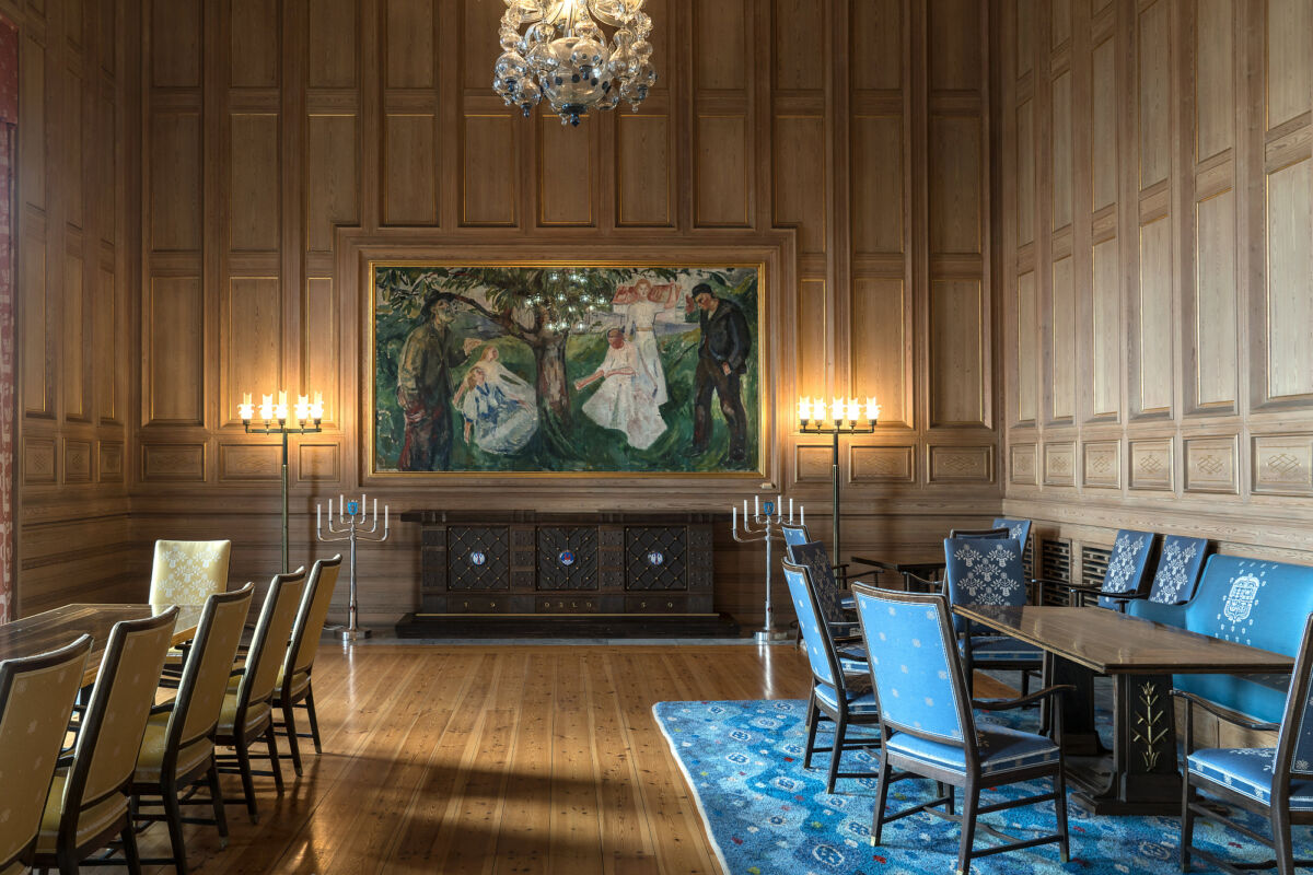 Foto av Munchsalen med kunst