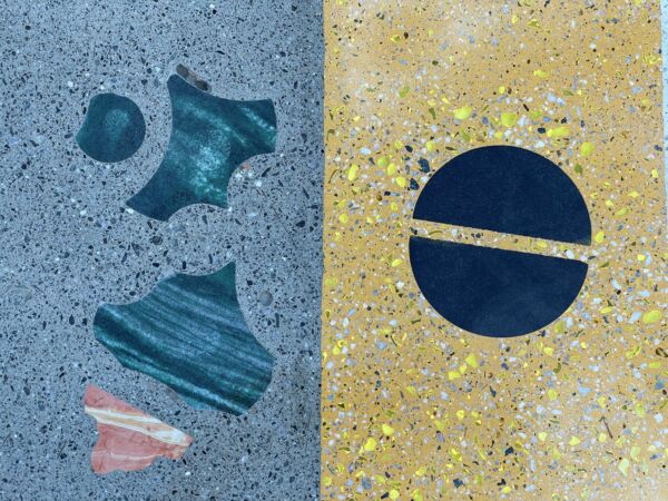 Nærbilde av detaljer på en steinskulptur